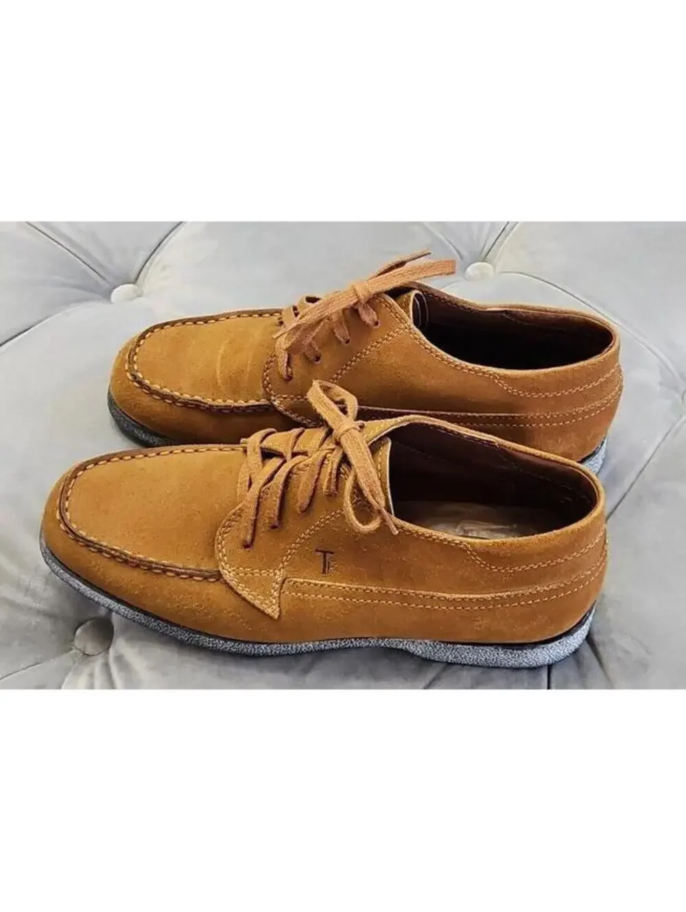 J.P. Tod’s Brown Suede Lace Up Moc Loafers Italy Handmade Mens Dress Shoes 39 9